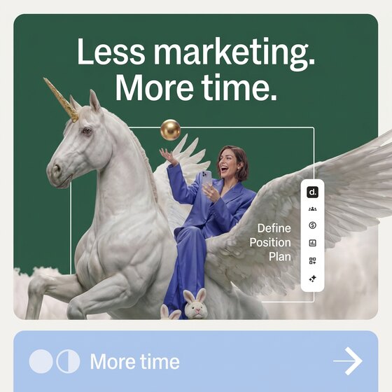An ad Selzee made for Assay Studio: Less marketing. More time.